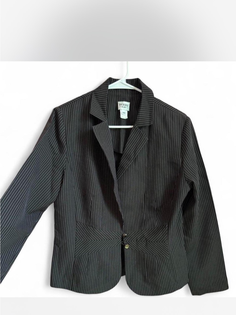 Dorby Black Pinstripe Women's Tailored Blazer